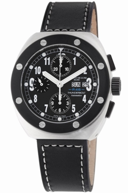 Montres De Luxe Mens TH7004 Thunderbolt Black Dial Chronograph Watch
